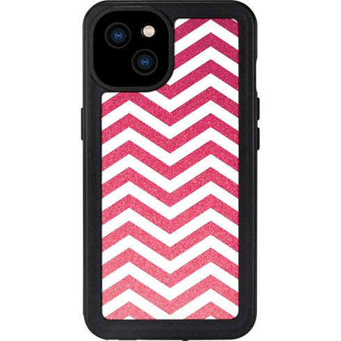 Pink Chevron iPhone 15 Plus Waterproof Case